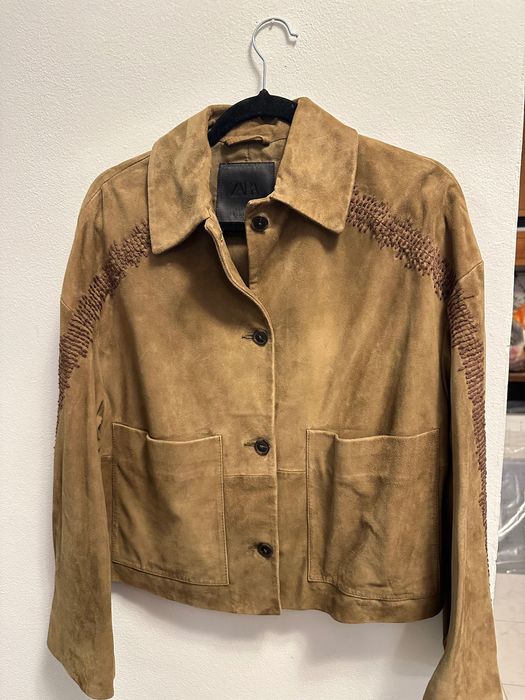 Къс Тренчкот,Велурено кожено яке Zara