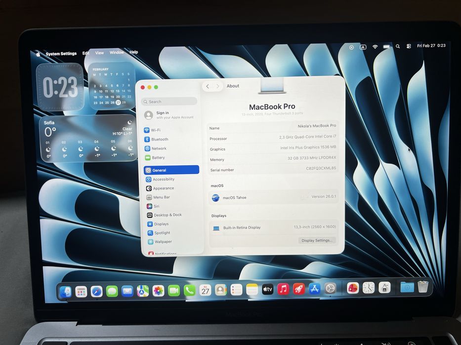 Macbook Pro 13” 2020 Intel i7, 512 GB SSD, 32 GB RAM
