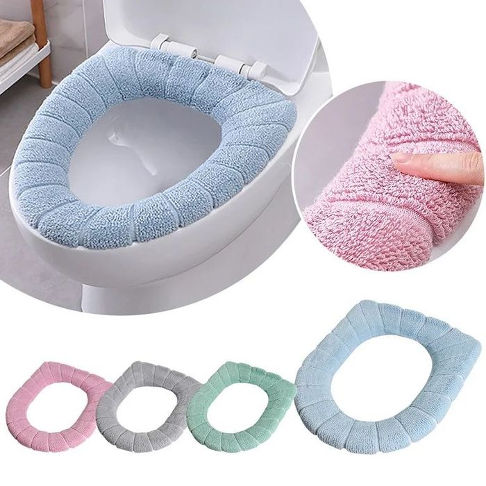 Пухкаво покривало за тоалетна седалка, мека подложка за тоалетна чиния