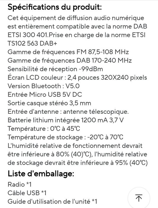 Radio portabil numeric DAB+