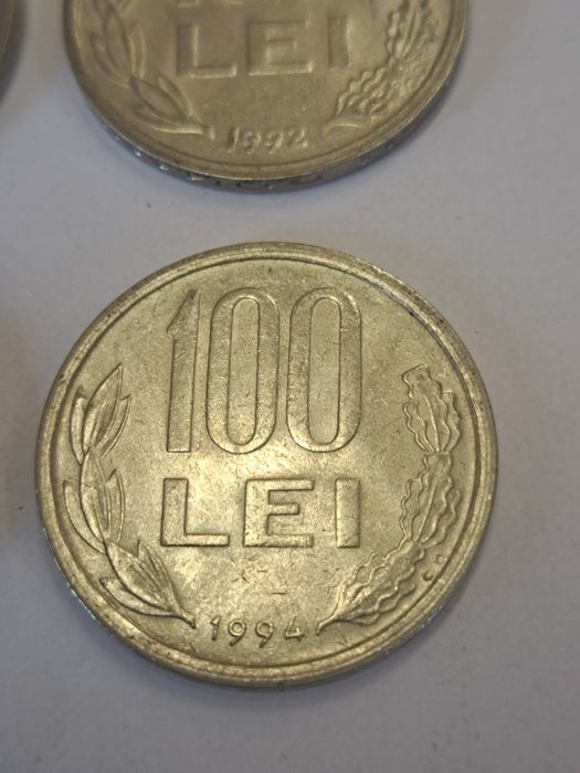 Monede 100 lei, 1991, 1992, 1993, 1994. Pret 250 lei