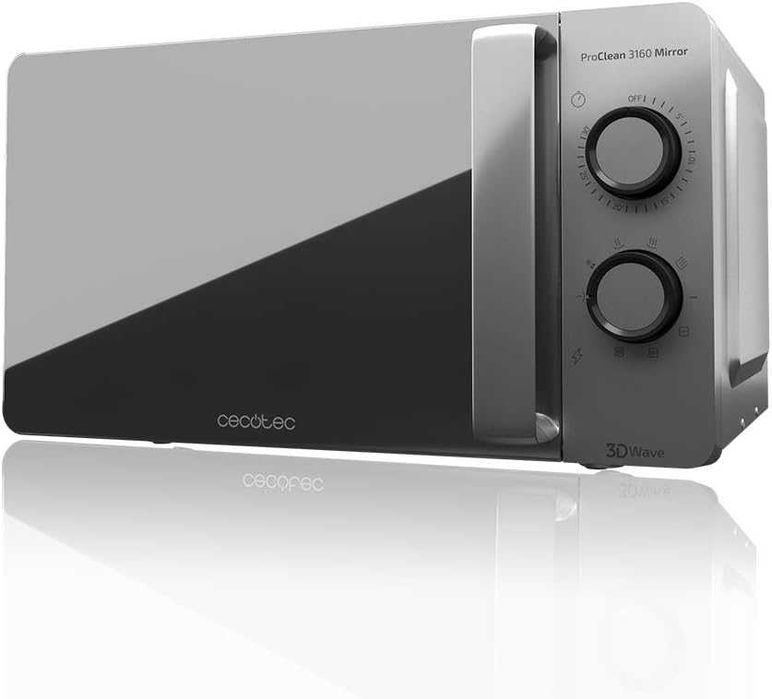 Микровълнова фурна Cecotec ProClean 3160 с огледало, 20л, 700W, грил | 800W грил, Ready2Clean, 3DWave, 6 нива на мощност,размразяване, 30-мин. таймер