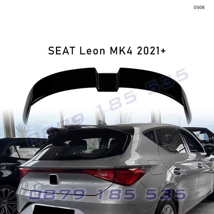 Спойлер за таван SEAT Leon MK4 Cupra Hatchback 2020-2026 черен гланц DS08 тунинг добавка покрив заден лип сеат леон купра tuning spoiler pokriv zadern