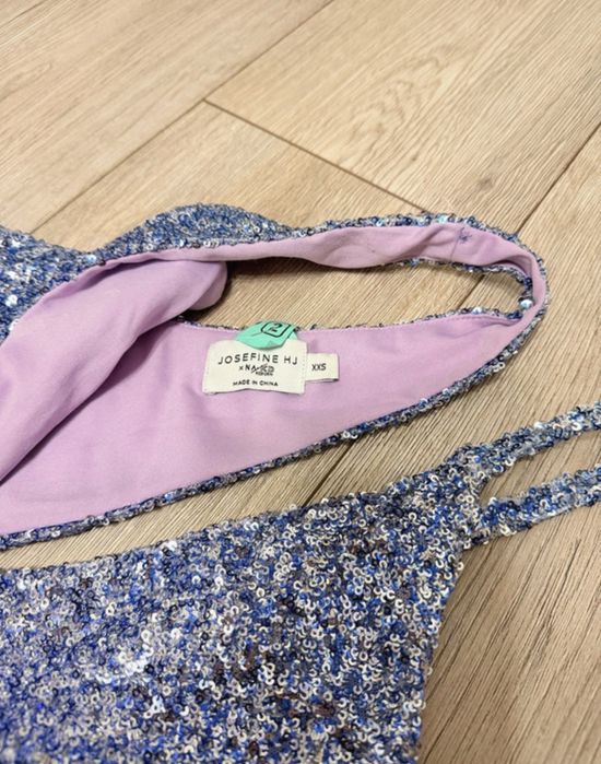 Rochie lunga cu paiete crapata pe picior roz mov superba de ocazie