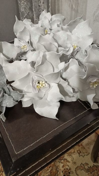 Новогодний декор цветок пуансетти