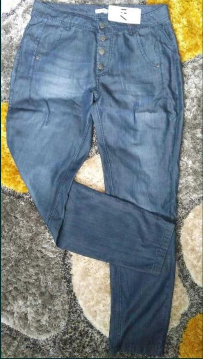 Pantaloni dama, blue denim, ZAPS