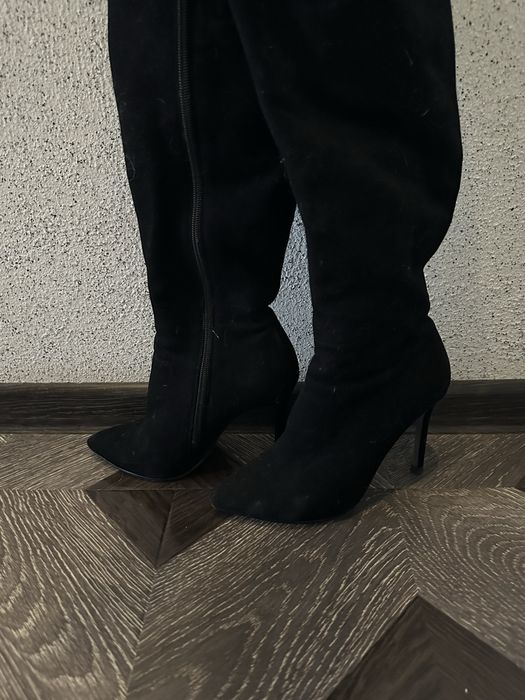 Замшевые осенние сапоги