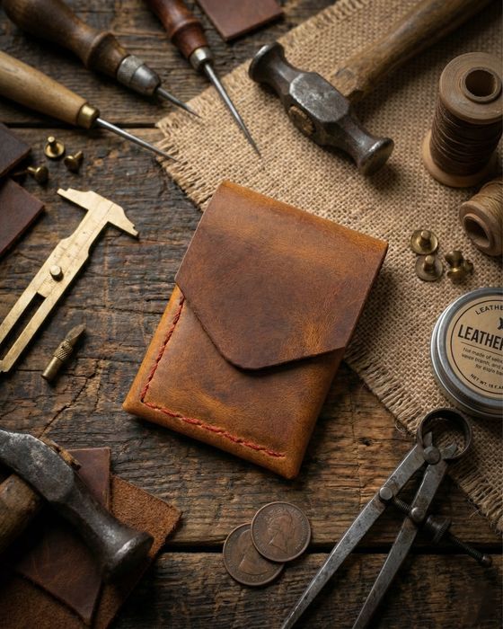 Кожанный кошелек ручной работы