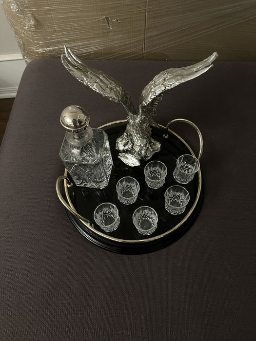 Набор для водки с орлом — хрусталь и металл, премиум-декор, подарок