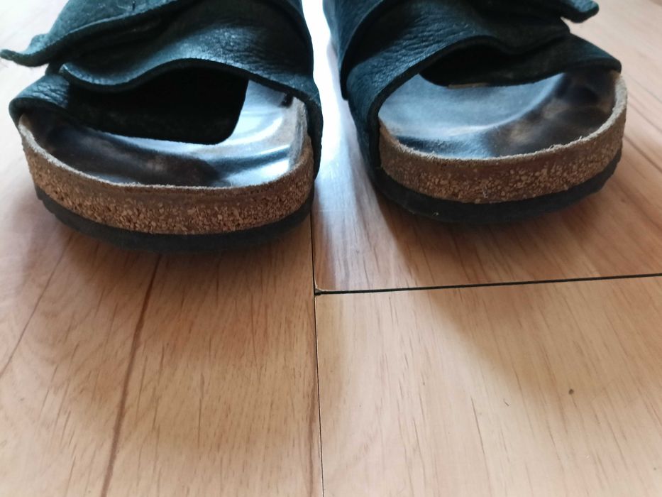 Birkenstock черни сини мъжки сандали чехли 45 46 естествена кожа