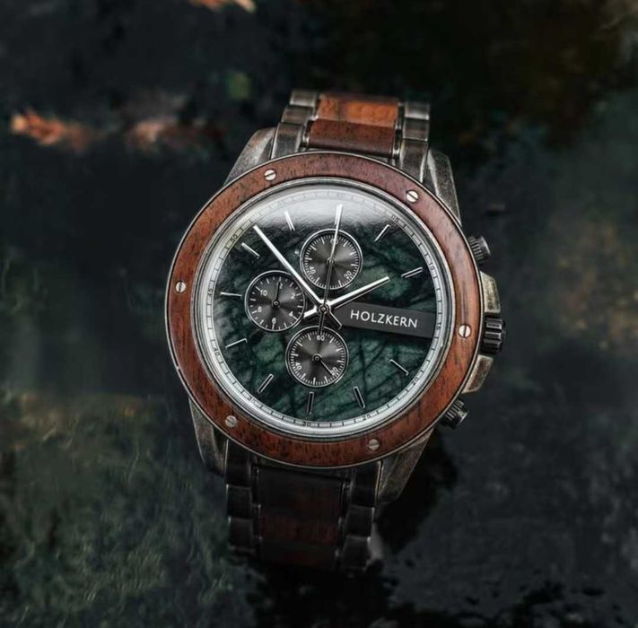 Ceas Holzkern - model Coel (Walnut/Marble)