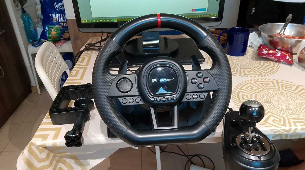 Геймърски волан SimRacer, TRACER, 270°, съвместим PC/PS3/PS4/PS5/Xbox One/X360/Switch