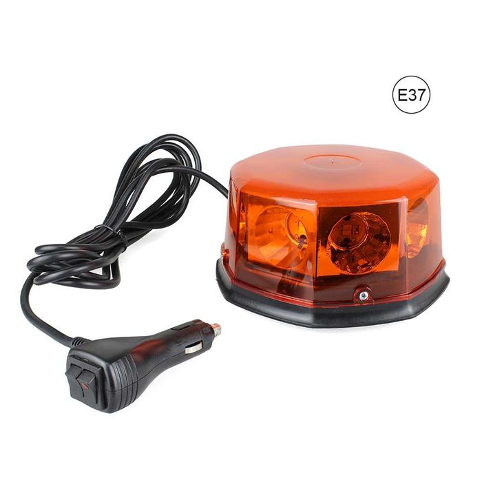 Girofar LED auto 12-24V cu magnet și mufă brichetă – lampă semnalizare camion/utilaje