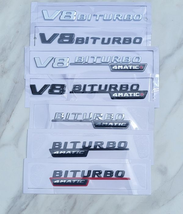 Емблеми V8BITURBO, BITURBO4MATIC / Надпис V8BITURBO4MATIC за Mercedes