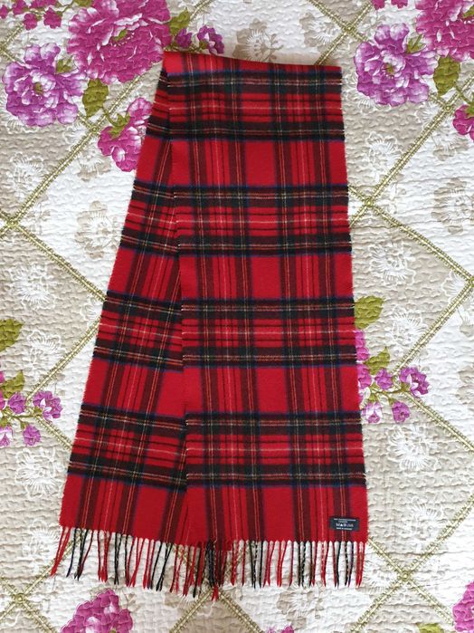 Fular rosu tartan casmir