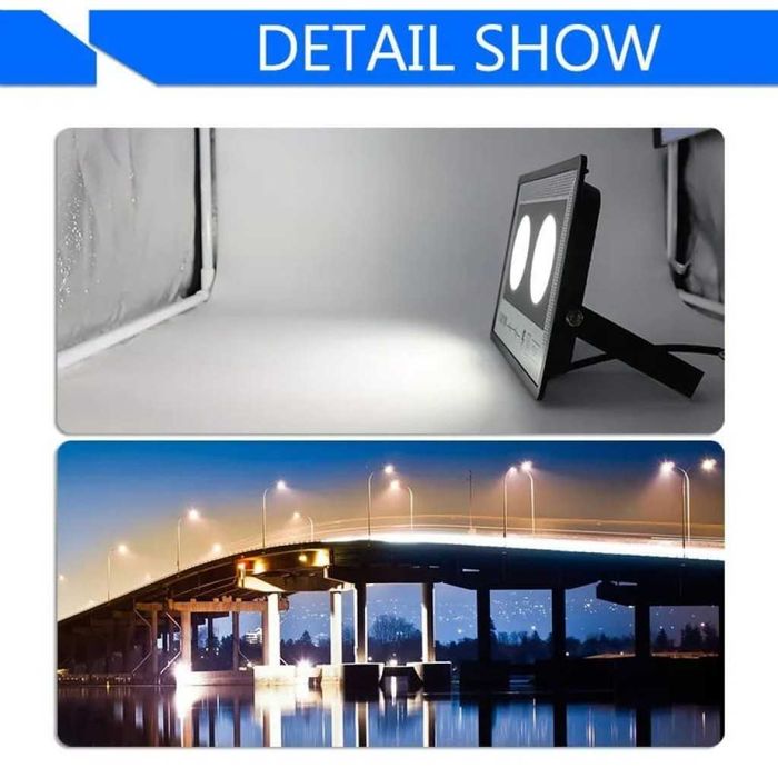 Интелигентен LED прожектор с дист., 100W, разл. светлини (multicolor)