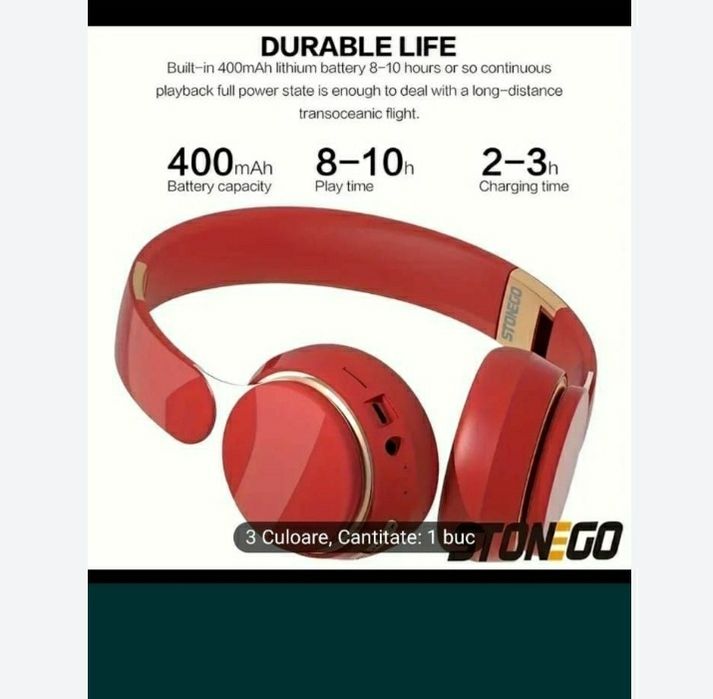 Casti wireless,lumini led,nou