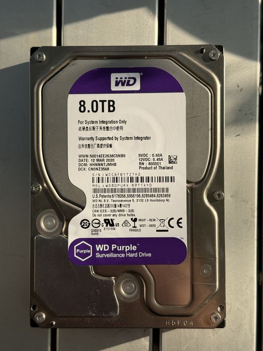 HDD 10tb, 8tb WD Purple