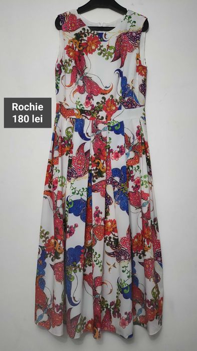 Rochie fără mâneci colorată