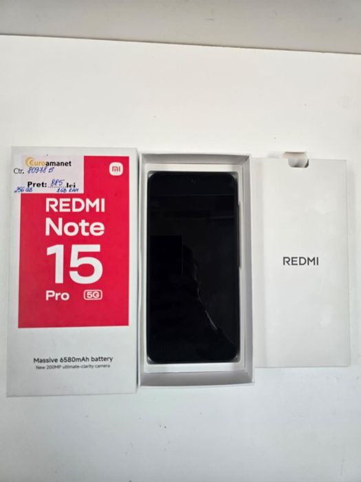 Telefon Mobil Xiaomi REDMI Note 15 Pro, 8GB RAM, 256GB, Black -P-