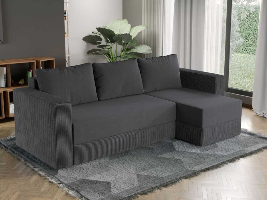 Coltar Extensibil Alfa Catifea / Reiat Gri Inchis - Transport Gratuit