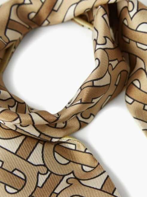 Cravata BURBERRY monogram-logo-print Skinny silk scarf
