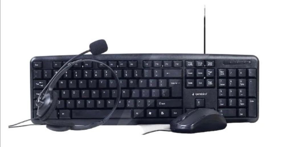 Офис комплект-мишка, клавиатура, пад и слушалки