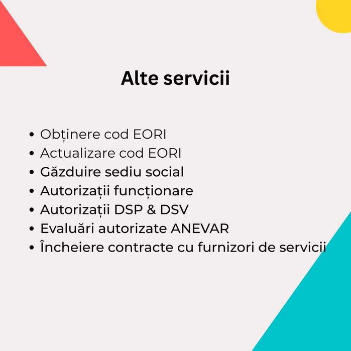 Infiintare firma, Gazduire sediu, Semn digitala 100% ONLINE, Acces SPV, Evaluari autorizate ANEVAR, Modificari ONRC