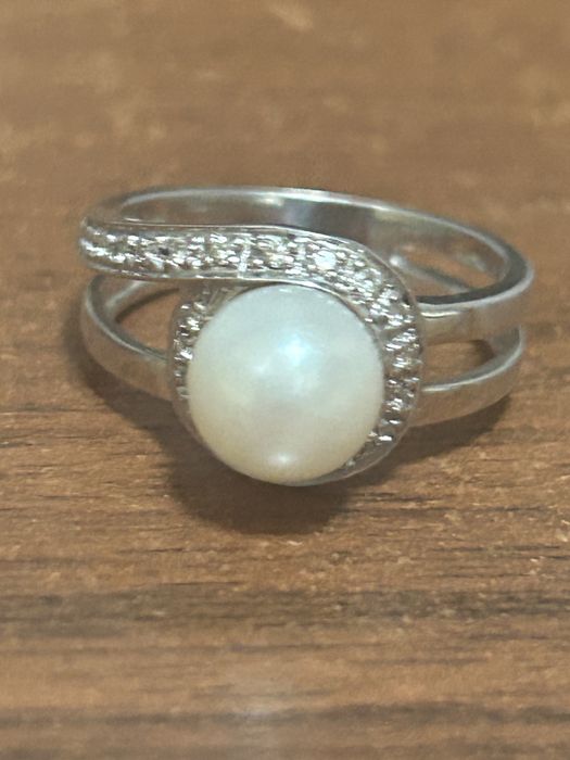 Кольцо 585 белое золото