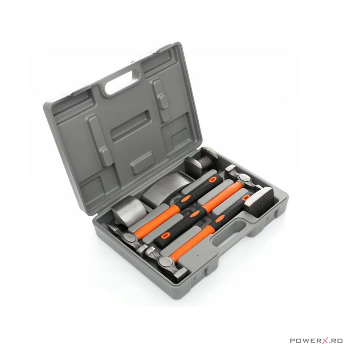 Trusa tinichigerie auto, set ciocane si nicovale, 7 piese, Kraft