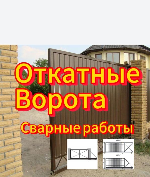 Ворота распашные с пультом-откатные .