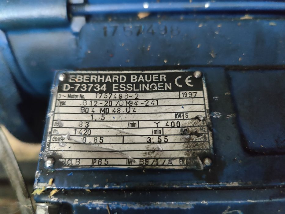 Motor electric trifazat cu reductor foraj, 1.5kW, 83rpm, 380V