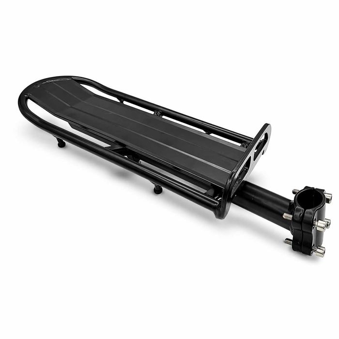 Универсален багажник за велосипед, алуминиев, черен, 35 x 12 см, до 10 кг