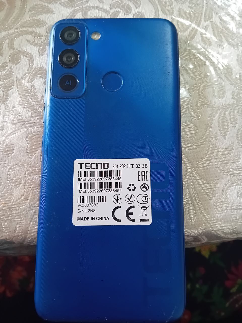 Tecno pop 5 LITE: 750 000 сум - Мобильные телефоны Баяут на Olx