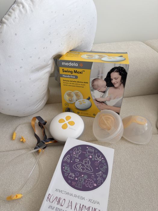 Помпа за кърма medela swing maxi hands free + подаръци
