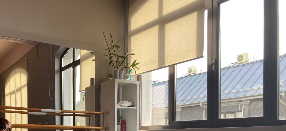 RULOU geam, jaluzea/perdea opaca OFF WHITE 2 bucati