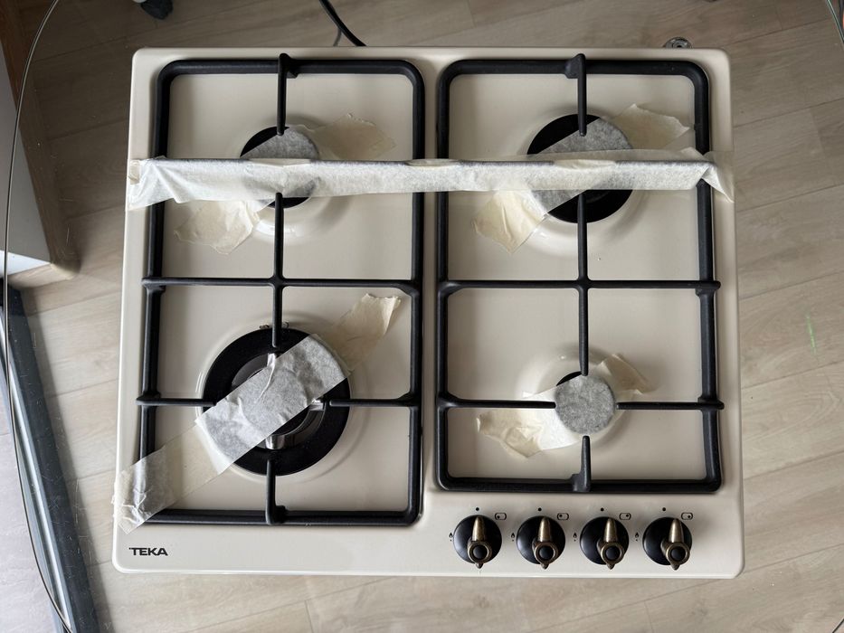 Plita incorporabila pe gaz Teka EH 60 4G AI AL TR CI, 4 arzatoare, Culoare Crem/Bej (Bright Cream), Retro, Noua nefolosita