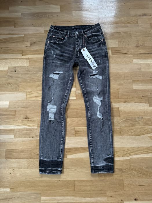 Blugi Purple Brand Slim Fit Negru