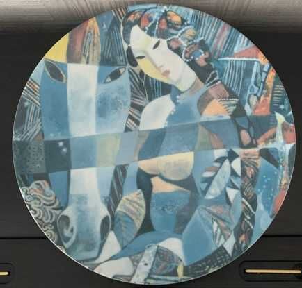 Коллекционная тарелка "Девушка Лето" Фарфор Мастерская DOMBO D=25 см.