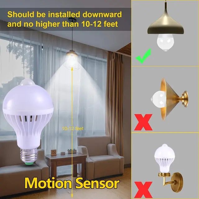 Е27 LED Крушка с вграден сензор за движение