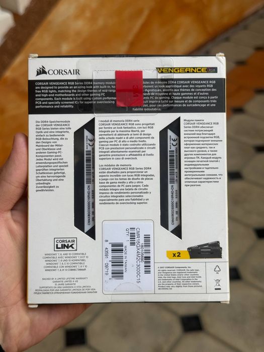 ddr4 ozu ram Corsair Vengeance RGB 8Gbx2 16Gb 3000Mhz Cl16 Radiator