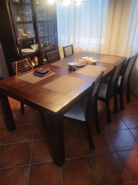 Masa+6 scaune lemn masiv