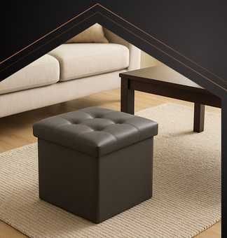 Табуретка 3в1 тайник, стол, и домашна стълба - сиво или черно