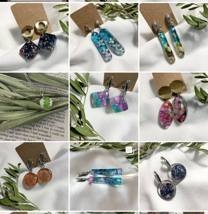 Продам серьги из эпоксидной смолы