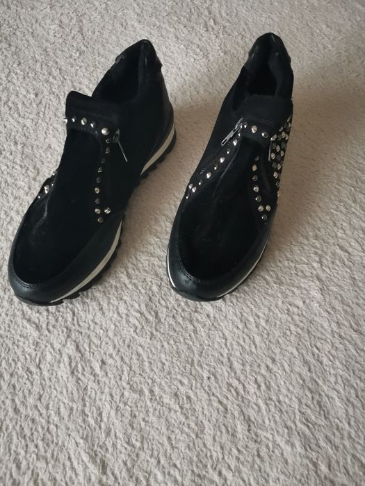 Sneakers tenisi noi dama Northstar piele negri tinte