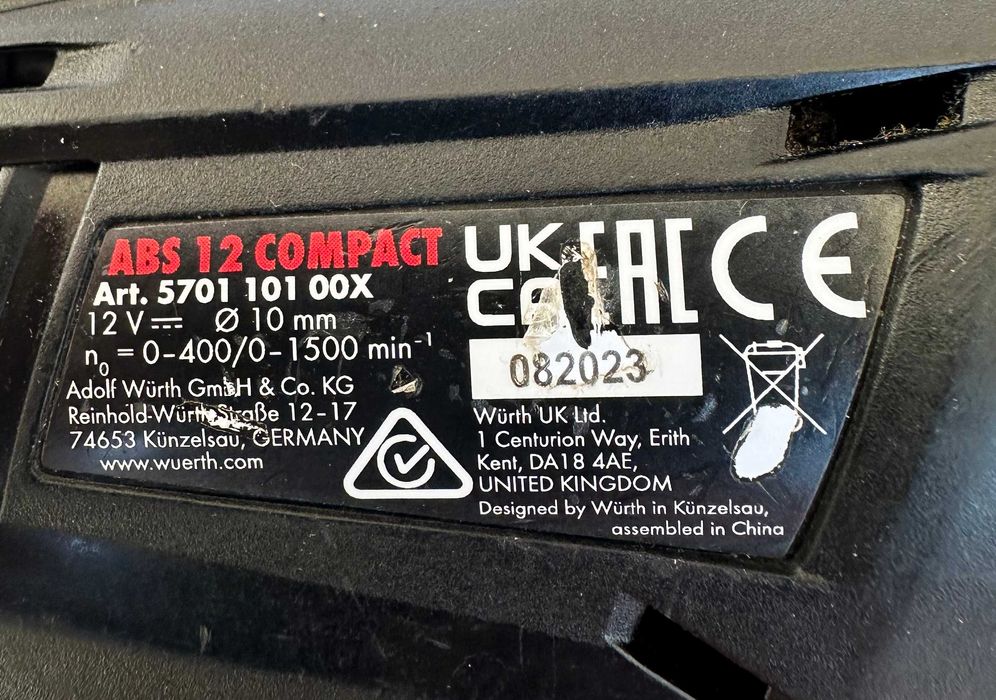 Wurth ABS 12 COMPACT M-Cube - Акумулаторен винтоверт 2x12V 2.0Ah