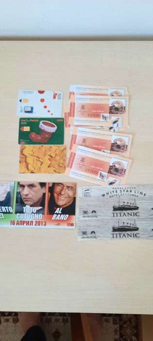 Ретро билети за концерт. кино и карти - за колекционерите