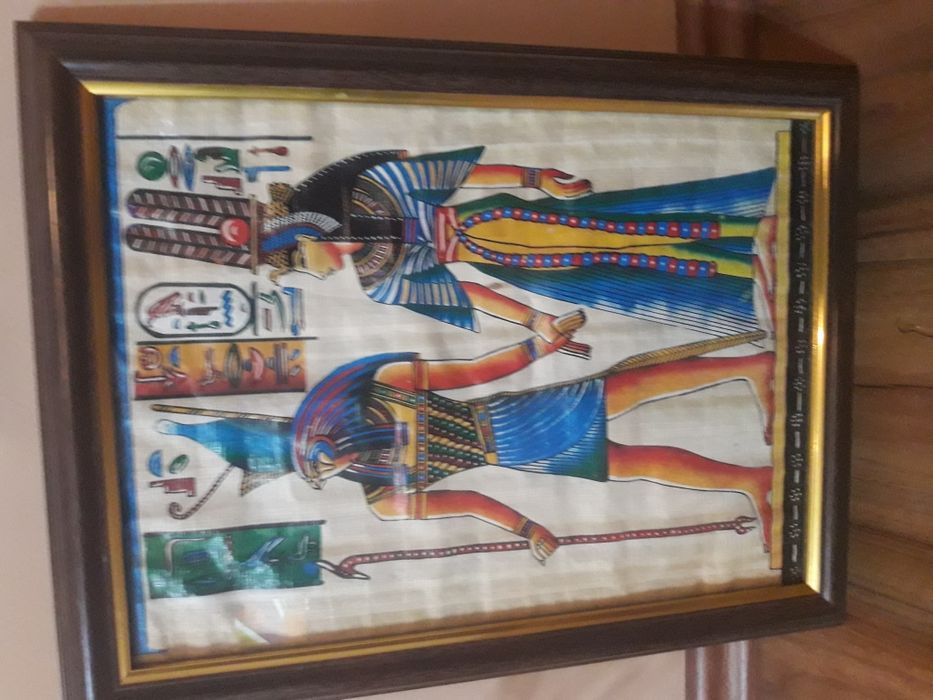 Оригинален египетски папирус в рамка