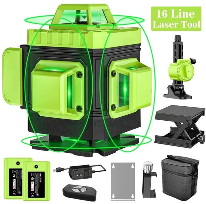 Немски 4D ЛАЗЕРЕН НИВЕЛИР С 16 ЛИНИИ StahlMayer ПОДАРЪК стойка тринога