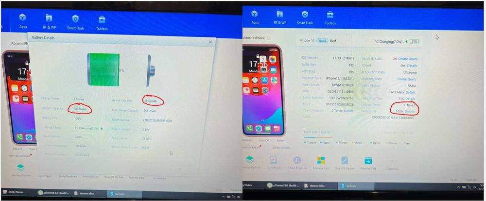 Iphone 11 red - 128 GB - spatele spart